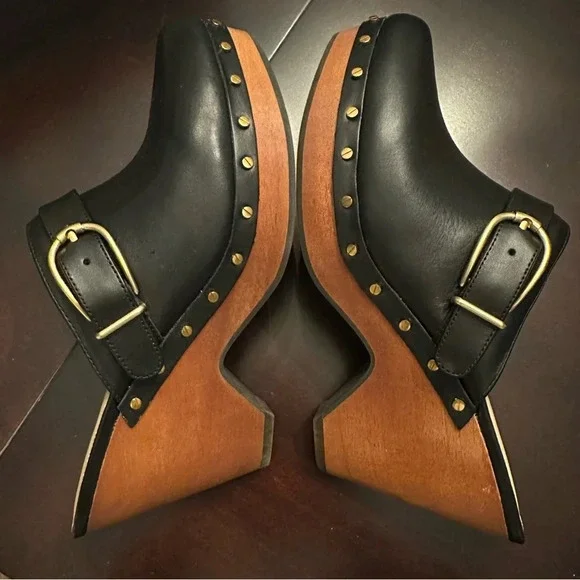 NIB Veronica Beard Hendrix Buckled Clogs Size 9.5 Black - Picture 9 of 13